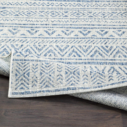 Novato Blue & Light Blue All Over Pattern Performance Rug
