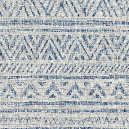 Novato Blue & Light Blue All Over Pattern Performance Rug