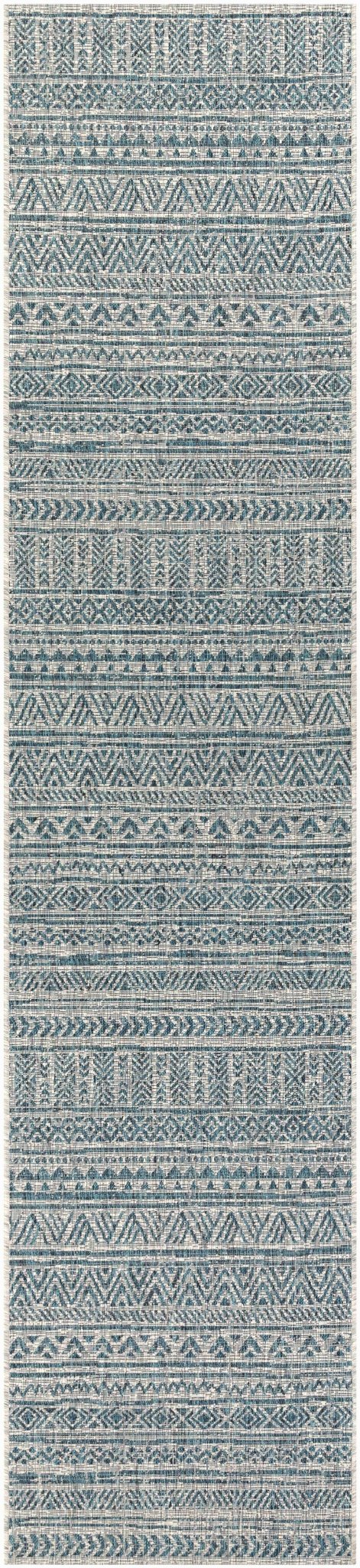 Novato Aqua All Over Pattern Performance Rug - Quahog Bay Bedding