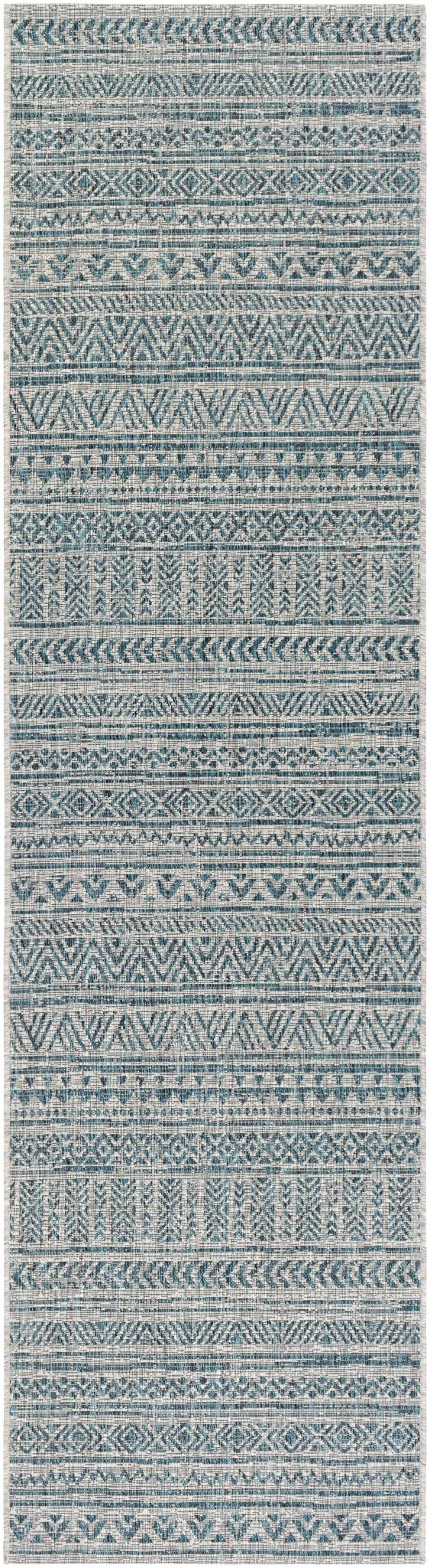 Novato Aqua All Over Pattern Performance Rug - Quahog Bay Bedding