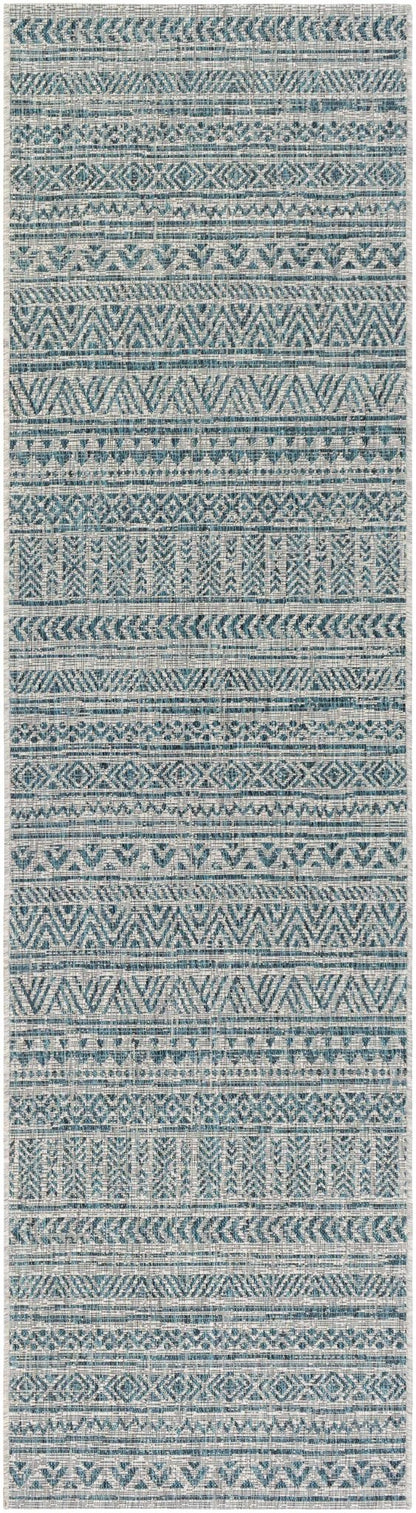 Novato Aqua All Over Pattern Performance Rug - Quahog Bay Bedding