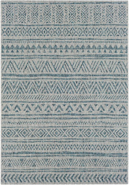 Novato Aqua All Over Pattern Performance Rug - Quahog Bay Bedding