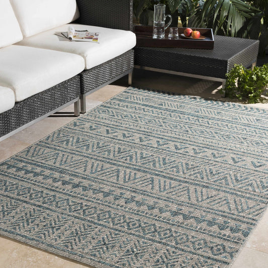 Novato Aqua All Over Pattern Performance Rug - Quahog Bay Bedding