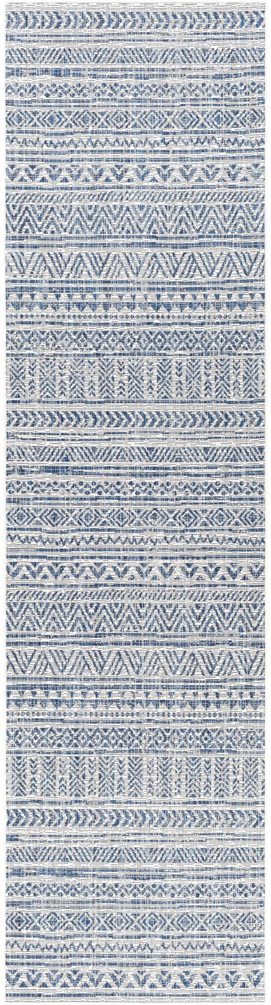 Novato Navy All Over Pattern Performance Rug - Quahog Bay Bedding