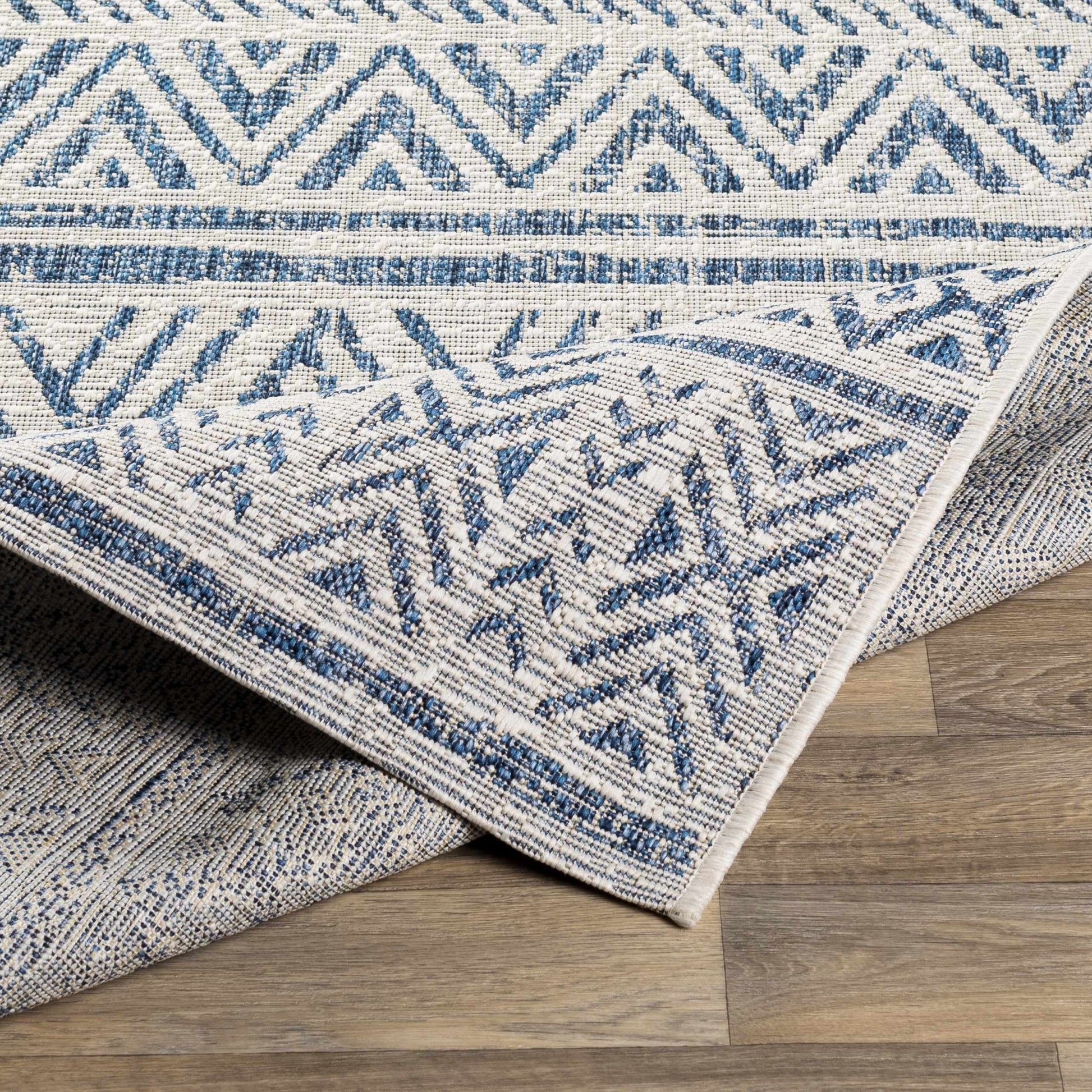 Novato Navy All Over Pattern Performance Rug - Quahog Bay Bedding