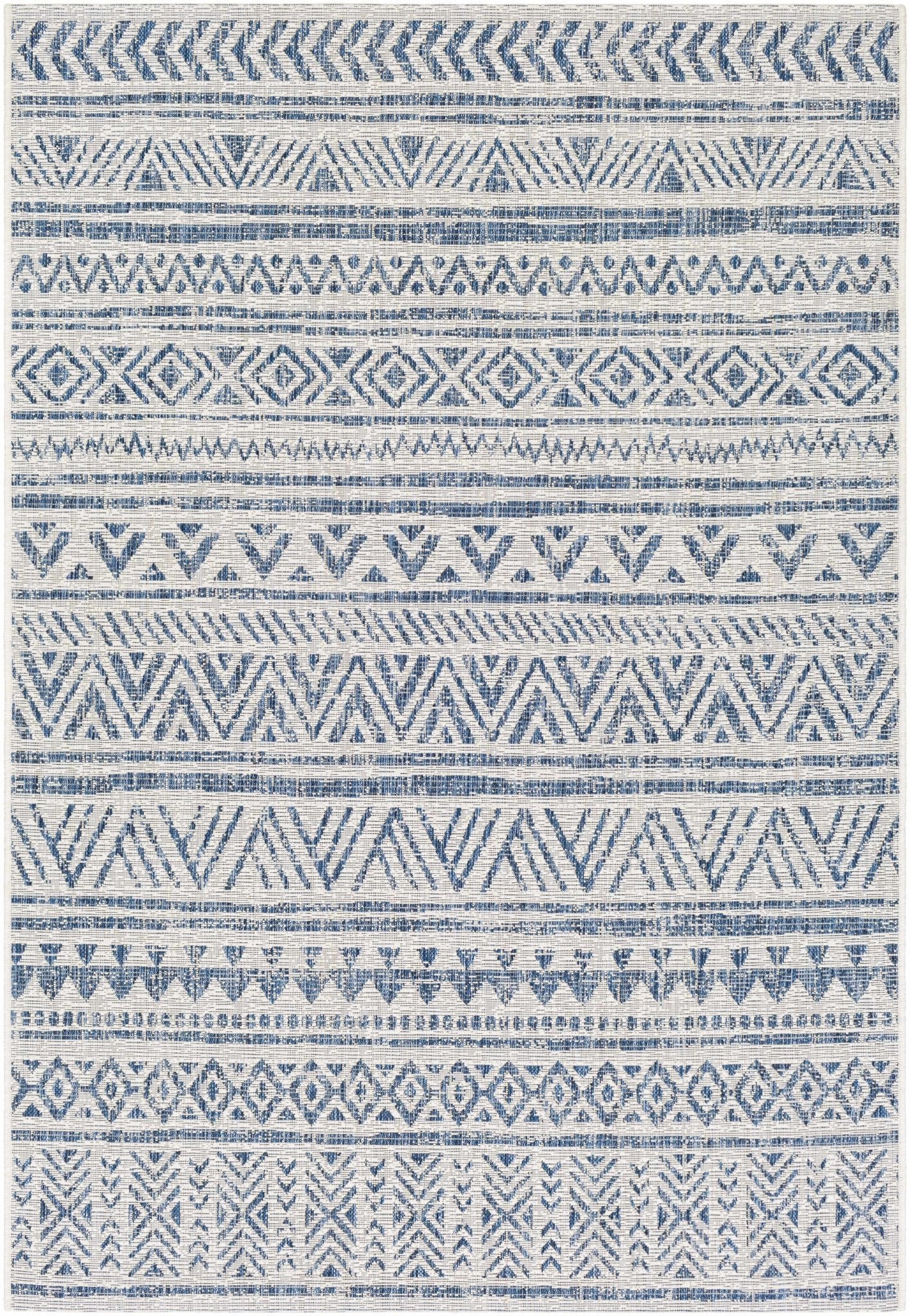 Novato Navy All Over Pattern Performance Rug - Quahog Bay Bedding