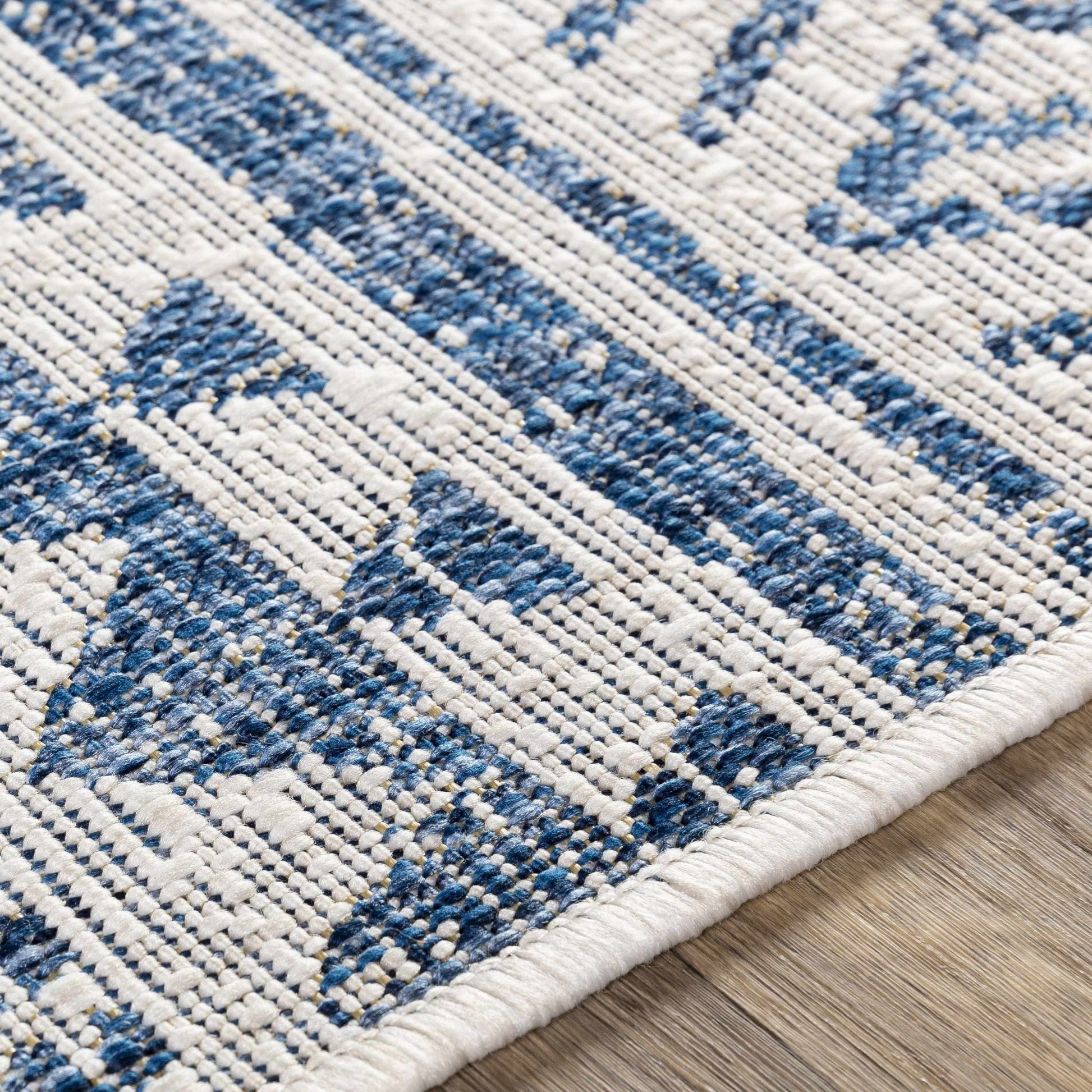 Novato Navy All Over Pattern Performance Rug - Quahog Bay Bedding