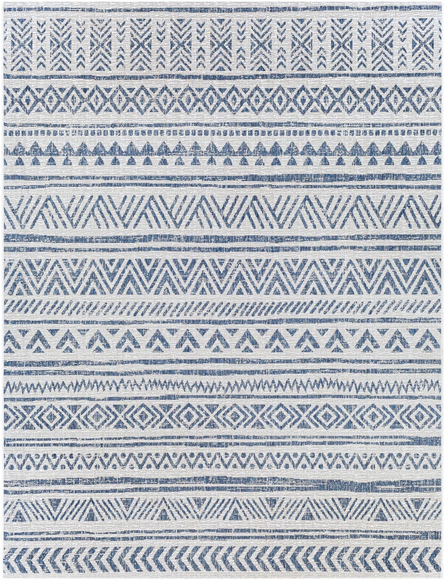 Novato Navy All Over Pattern Performance Rug - Quahog Bay Bedding