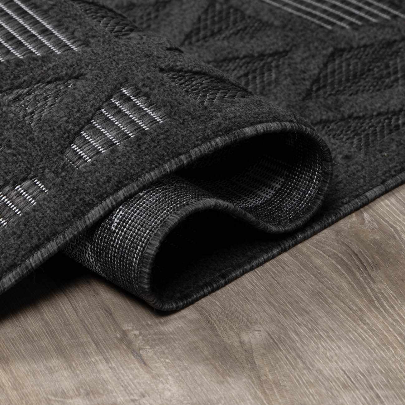 Nuri Black Outdoor Rug - Quahog Bay Bedding
