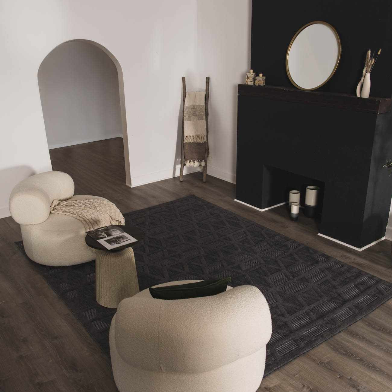 Nuri Black Outdoor Rug - Quahog Bay Bedding