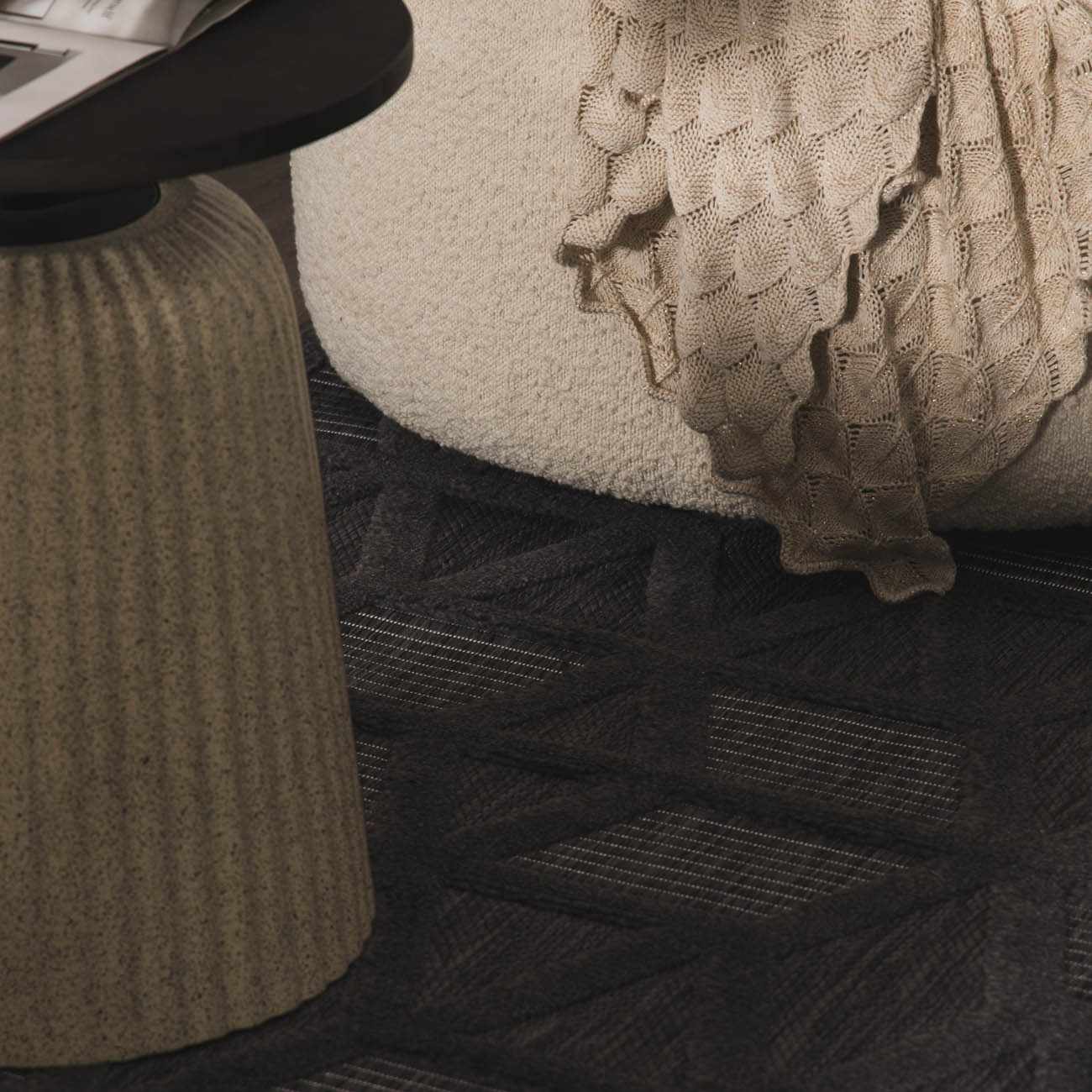 Nuri Black Outdoor Rug - Quahog Bay Bedding