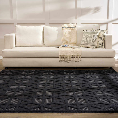 Nuri Black Outdoor Rug - Quahog Bay Bedding