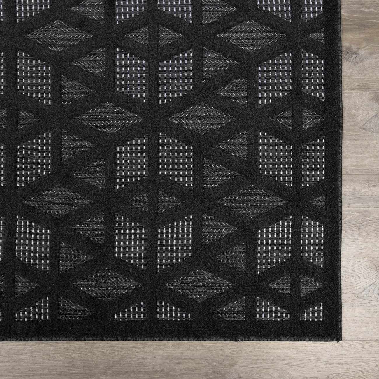 Nuri Black Outdoor Rug - Quahog Bay Bedding