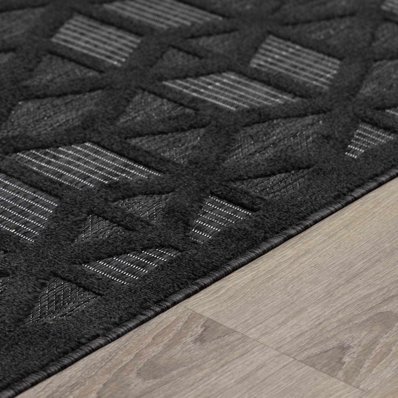 Nuri Black Outdoor Rug - Quahog Bay Bedding