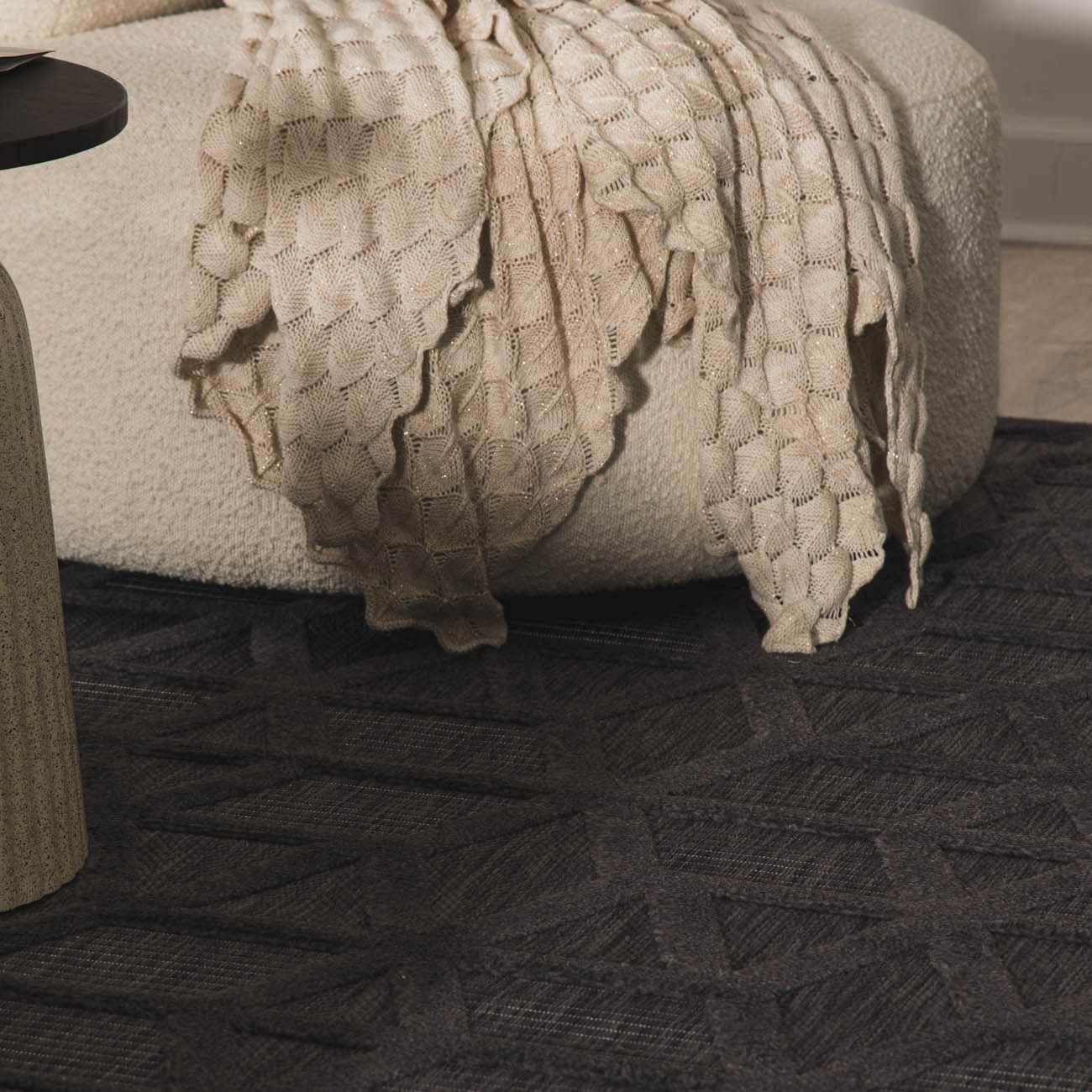 Nuri Black Outdoor Rug - Quahog Bay Bedding