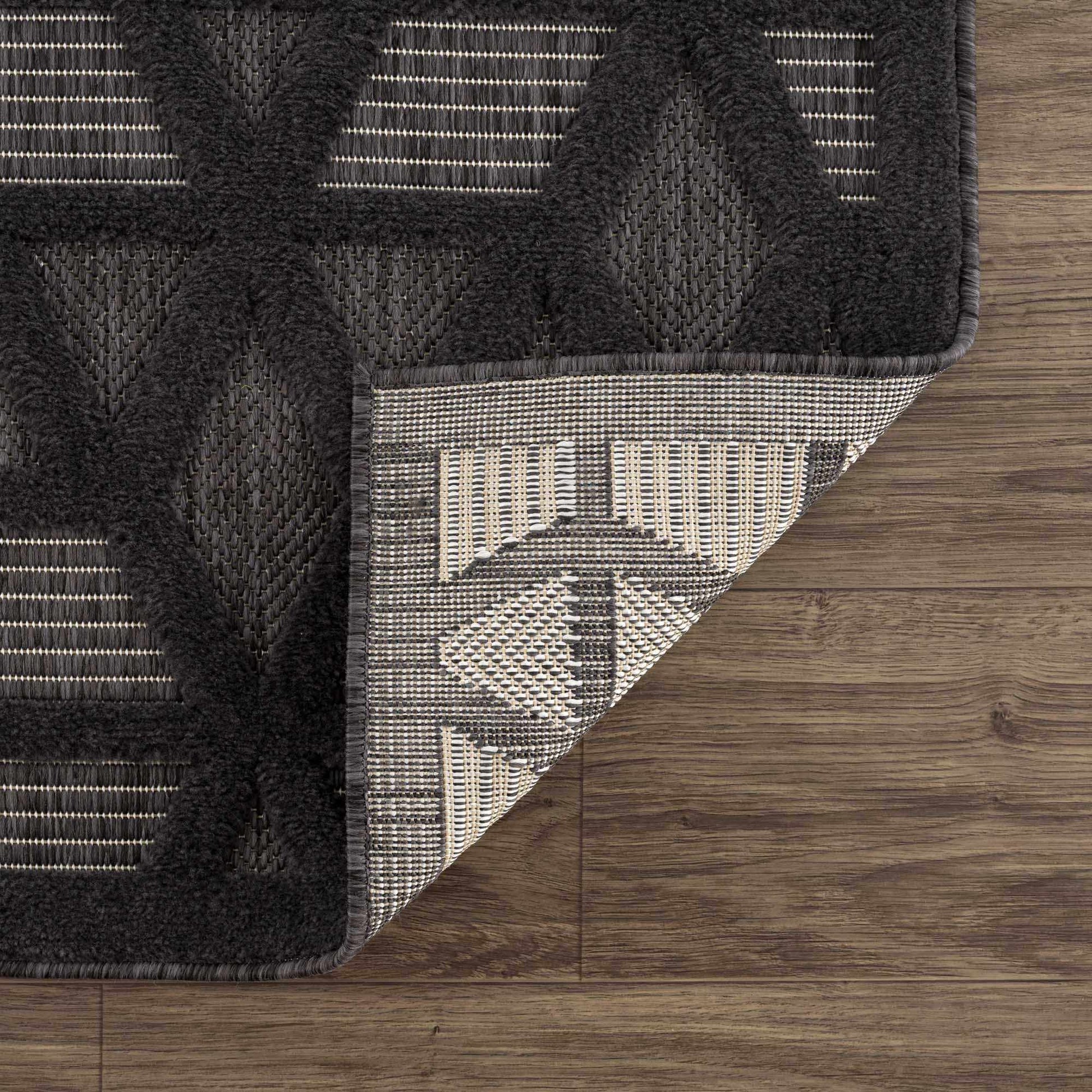 Nuri Black Outdoor Rug - Quahog Bay Bedding