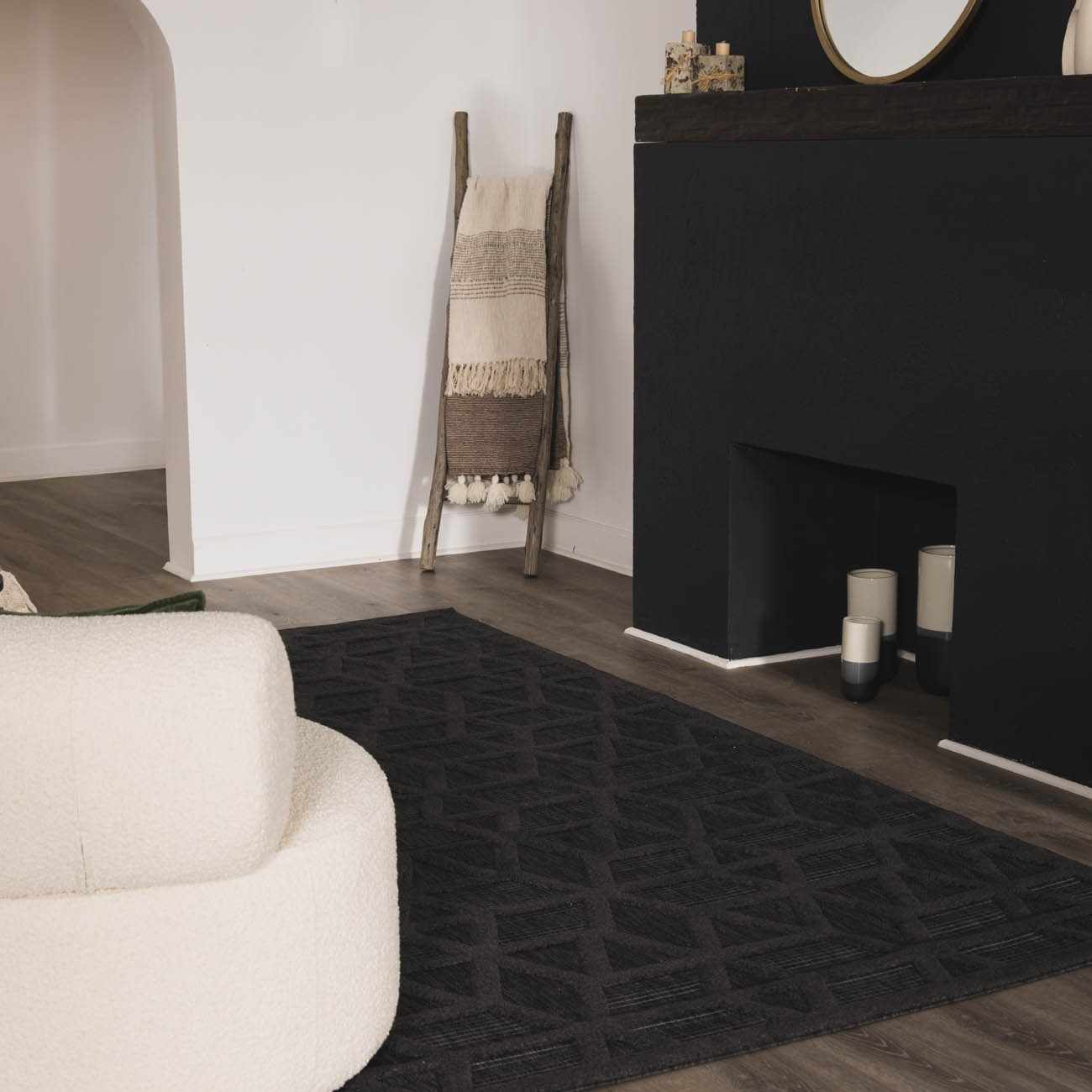 Nuri Black Outdoor Rug - Quahog Bay Bedding