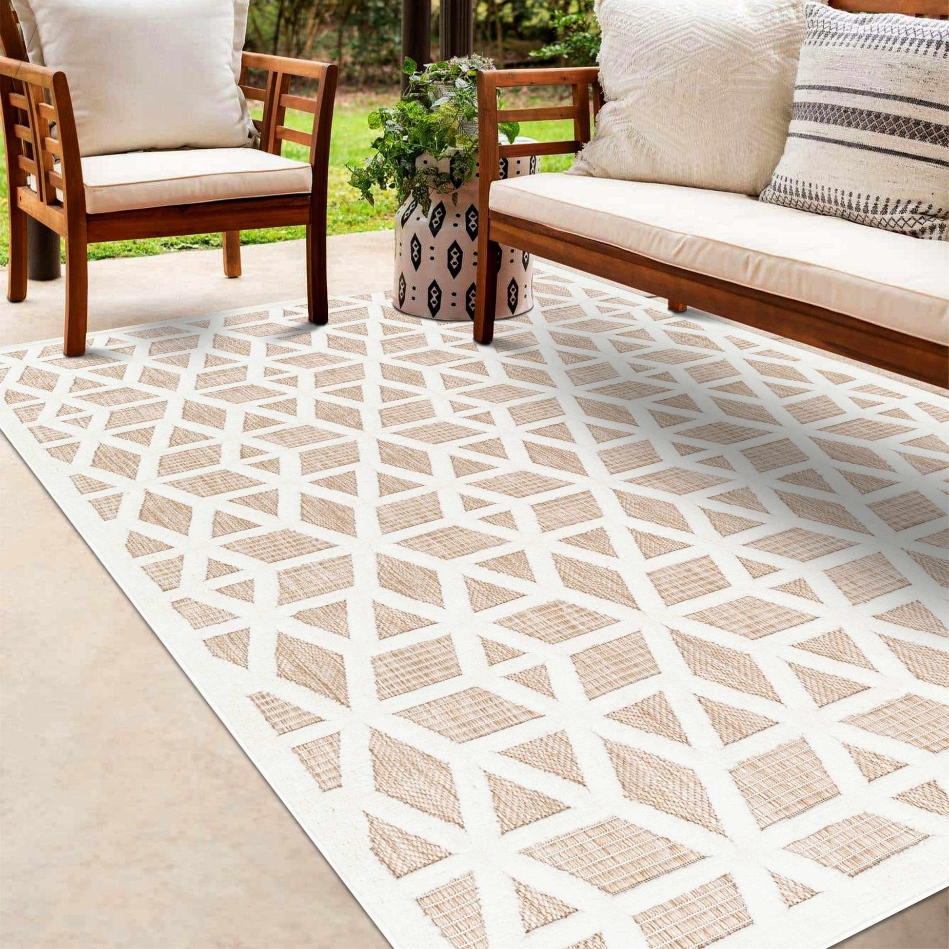 Nuri Tan Outdoor Rug - Quahog Bay Bedding