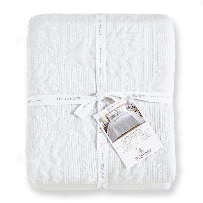 O Christmas Tree Bedspread Set - Coastal Christmas Bedding - Quahog Bay Bedding