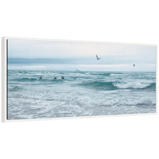 Ocean Swim Panel by Stephanie Klatt Framed Canvas Wall Art Print - Quahog Bay Bedding