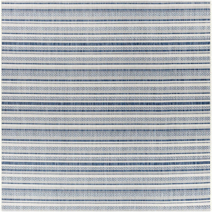 Olin White&Blue Striped Nordic Rug - Quahog Bay Bedding