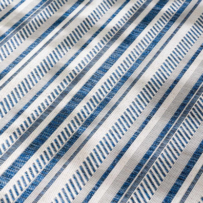 Olin White&Blue Striped Nordic Rug - Quahog Bay Bedding