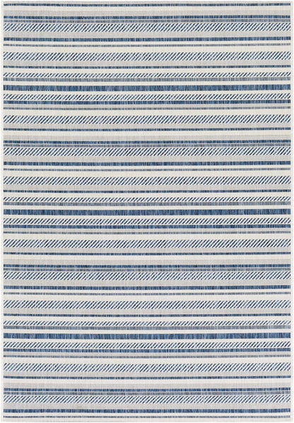 Olin White&Blue Striped Nordic Rug - Quahog Bay Bedding