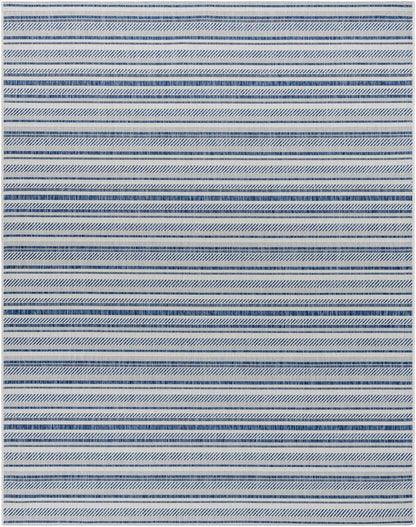 Olin White&Blue Striped Nordic Rug - Quahog Bay Bedding
