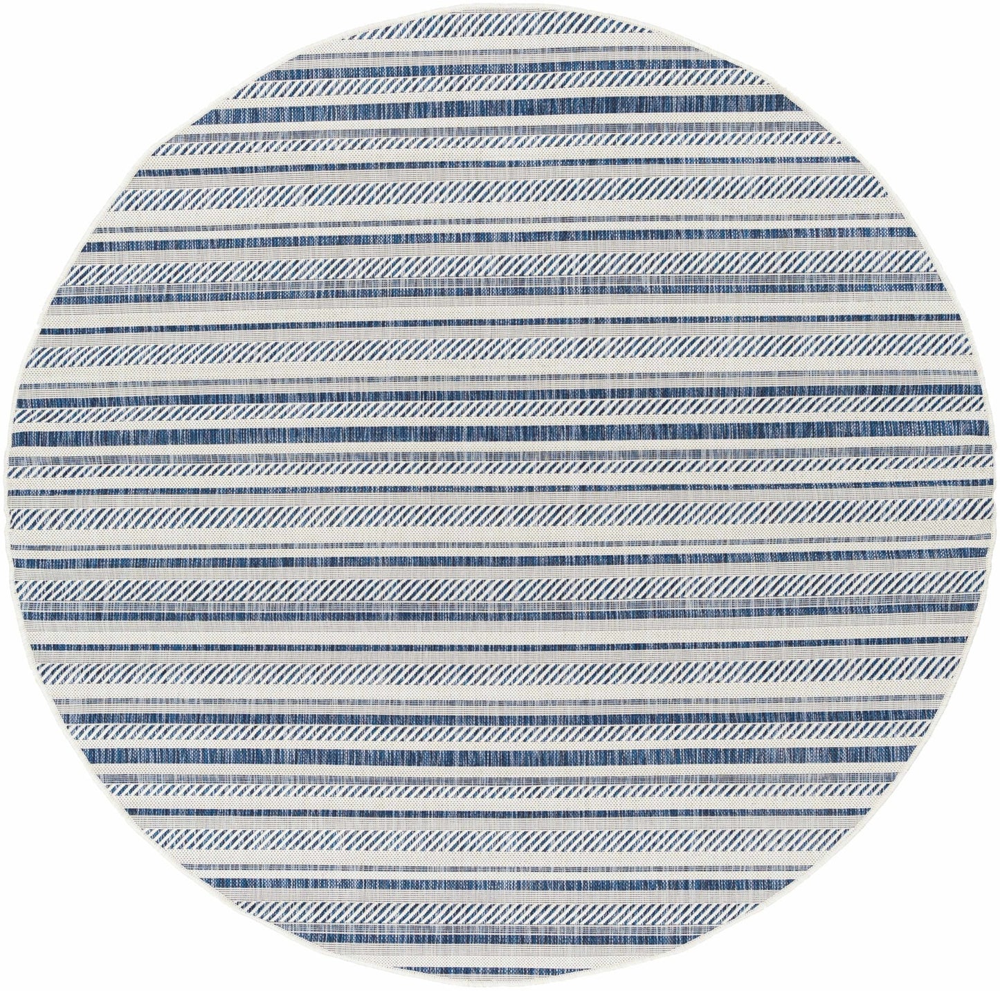 Olin White&Blue Striped Nordic Rug - Quahog Bay Bedding