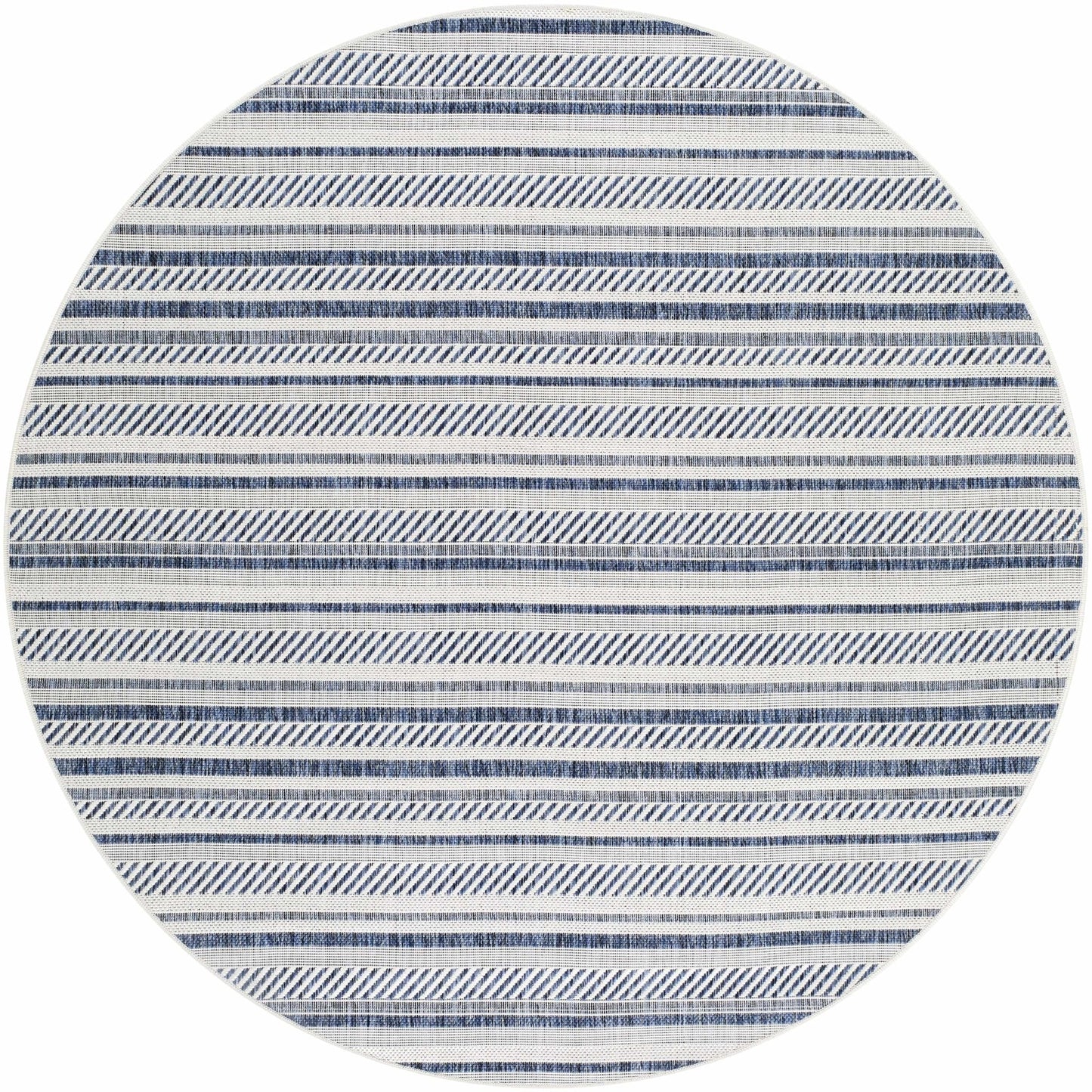 Olin White&Blue Striped Nordic Rug - Quahog Bay Bedding