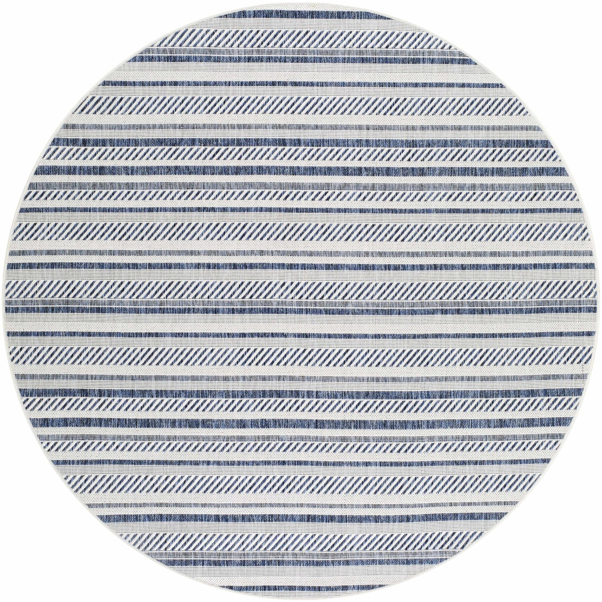 Olin White&Blue Striped Nordic Rug - Quahog Bay Bedding
