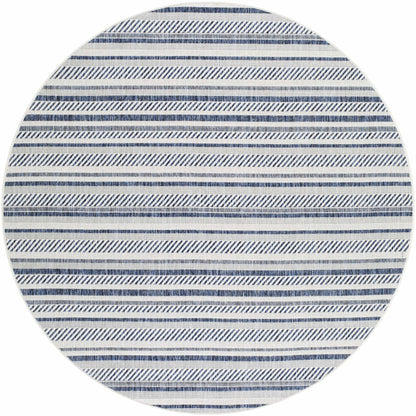Olin White&Blue Striped Nordic Rug - Quahog Bay Bedding