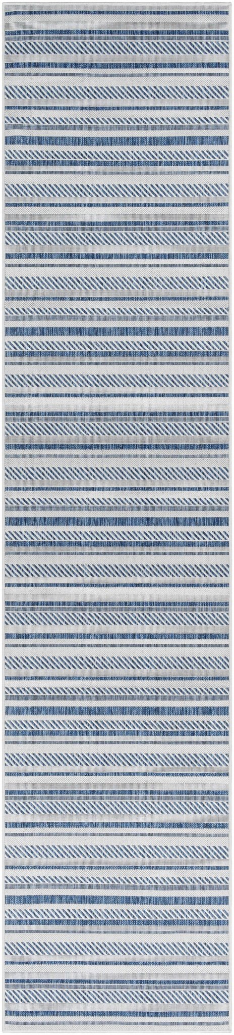 Olin White&Blue Striped Nordic Rug - Quahog Bay Bedding