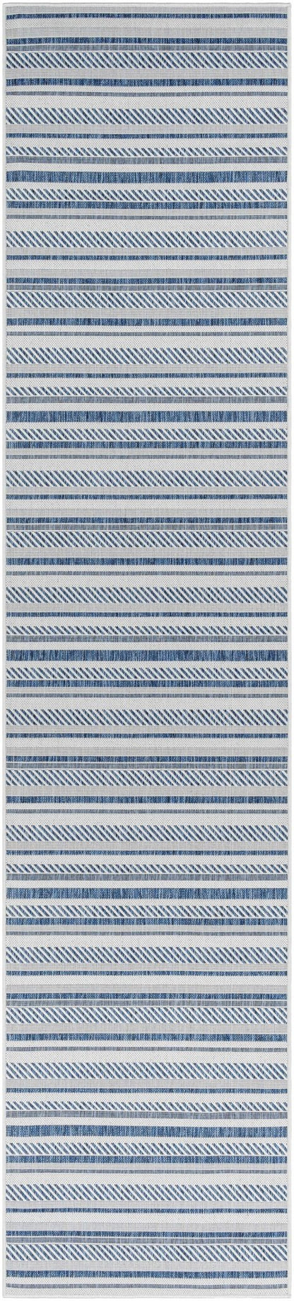 Olin White&Blue Striped Nordic Rug - Quahog Bay Bedding