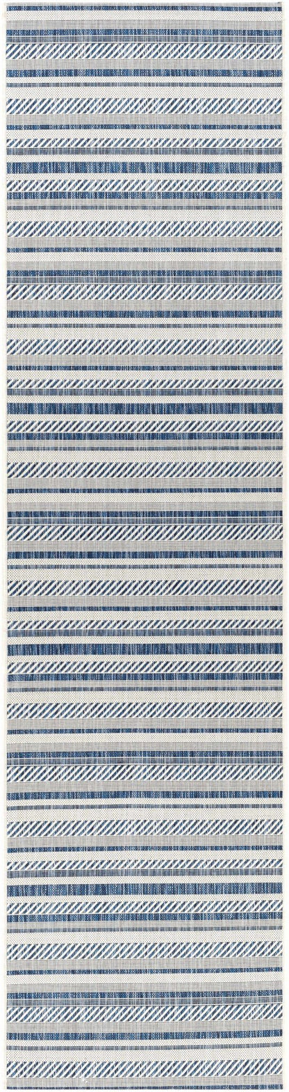 Olin White&Blue Striped Nordic Rug - Quahog Bay Bedding