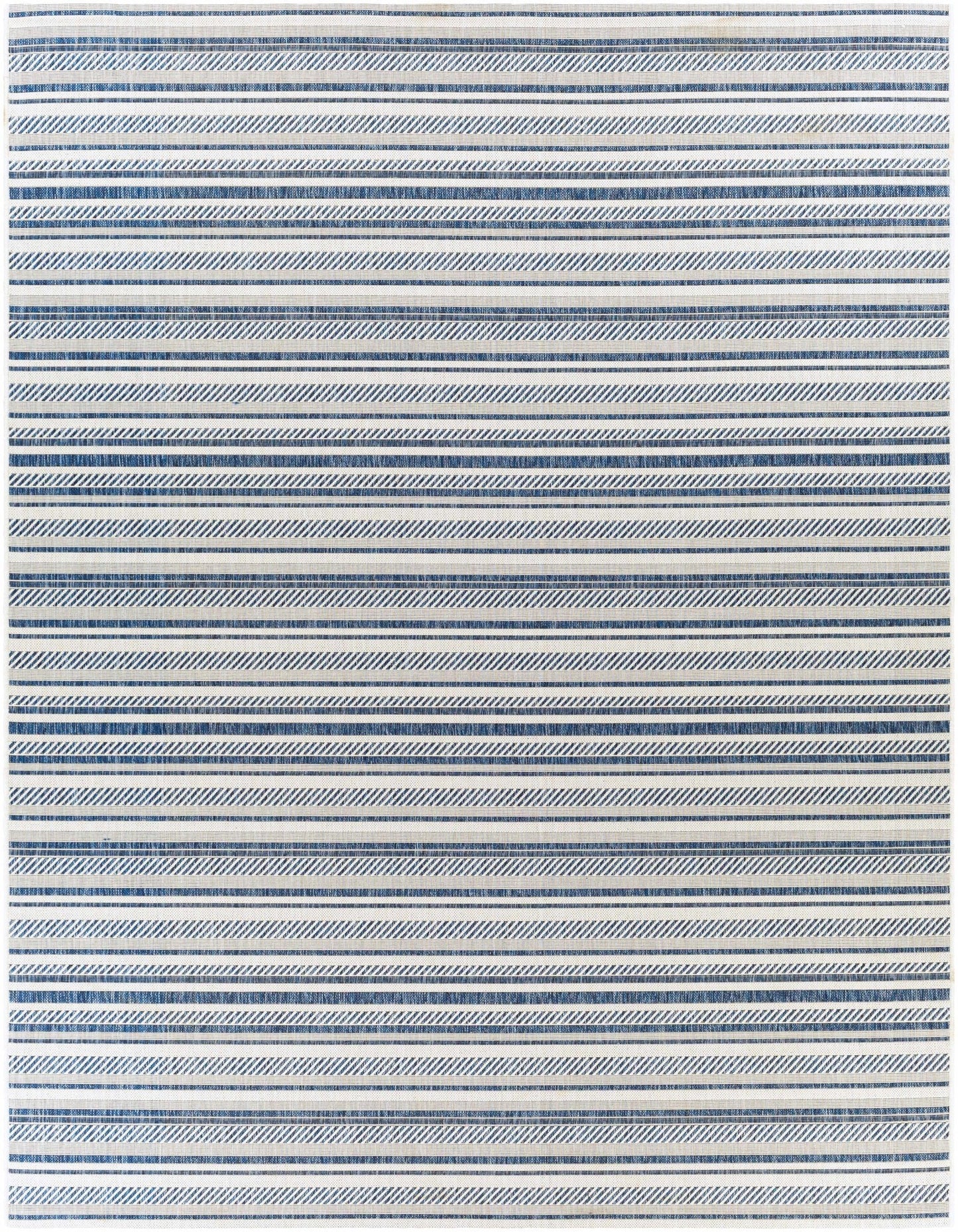 Olin White&Blue Striped Nordic Rug - Quahog Bay Bedding
