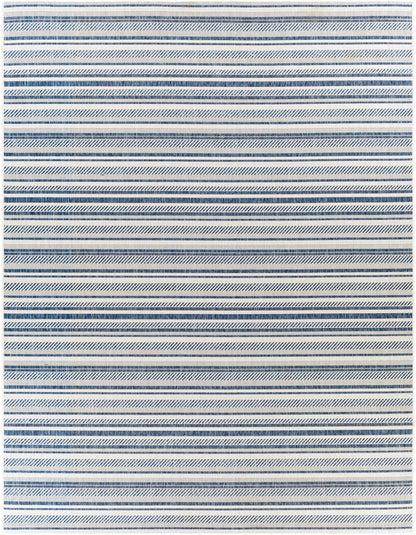 Olin White&Blue Striped Nordic Rug - Quahog Bay Bedding