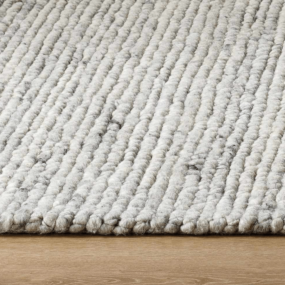 Olisa Cream & Gray Wool Area Rug - Quahog Bay Bedding