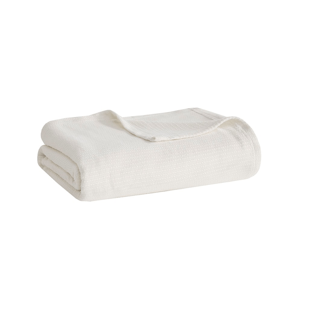 Soft & Lightweight Blanket 100% Cotton Basketweave - Beautiful, Comfy Blanket - Quahog Bay Bedding