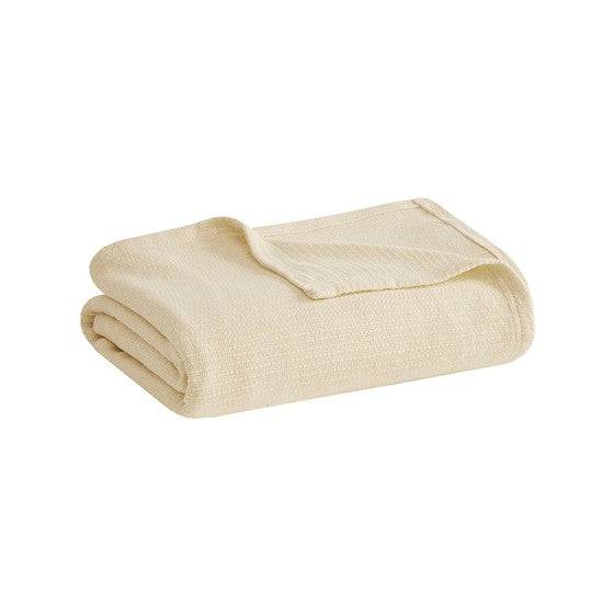 Soft & Lightweight Blanket 100% Cotton Basketweave - Beautiful, Comfy Blanket - Quahog Bay Bedding