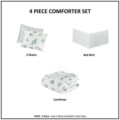 Coastal Beach House Comforter Set 100% Cotton Coastal Design