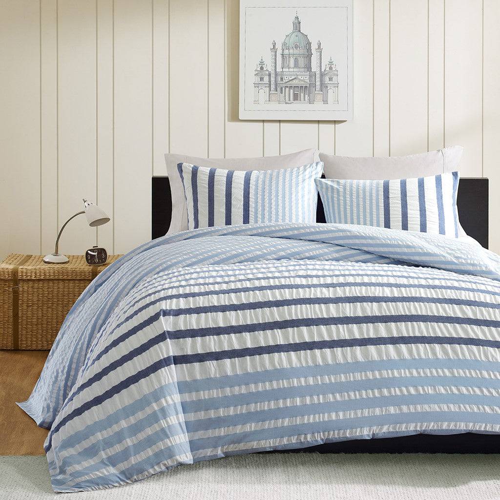 Sutton Cotton Seersucker 3PC Comforter Set - Quahog Bay Bedding