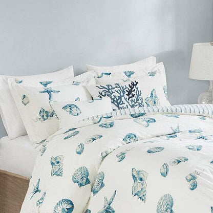 Coastal Beach House Duvet Cover Set 100% Cotton - Quahog Bay Bedding