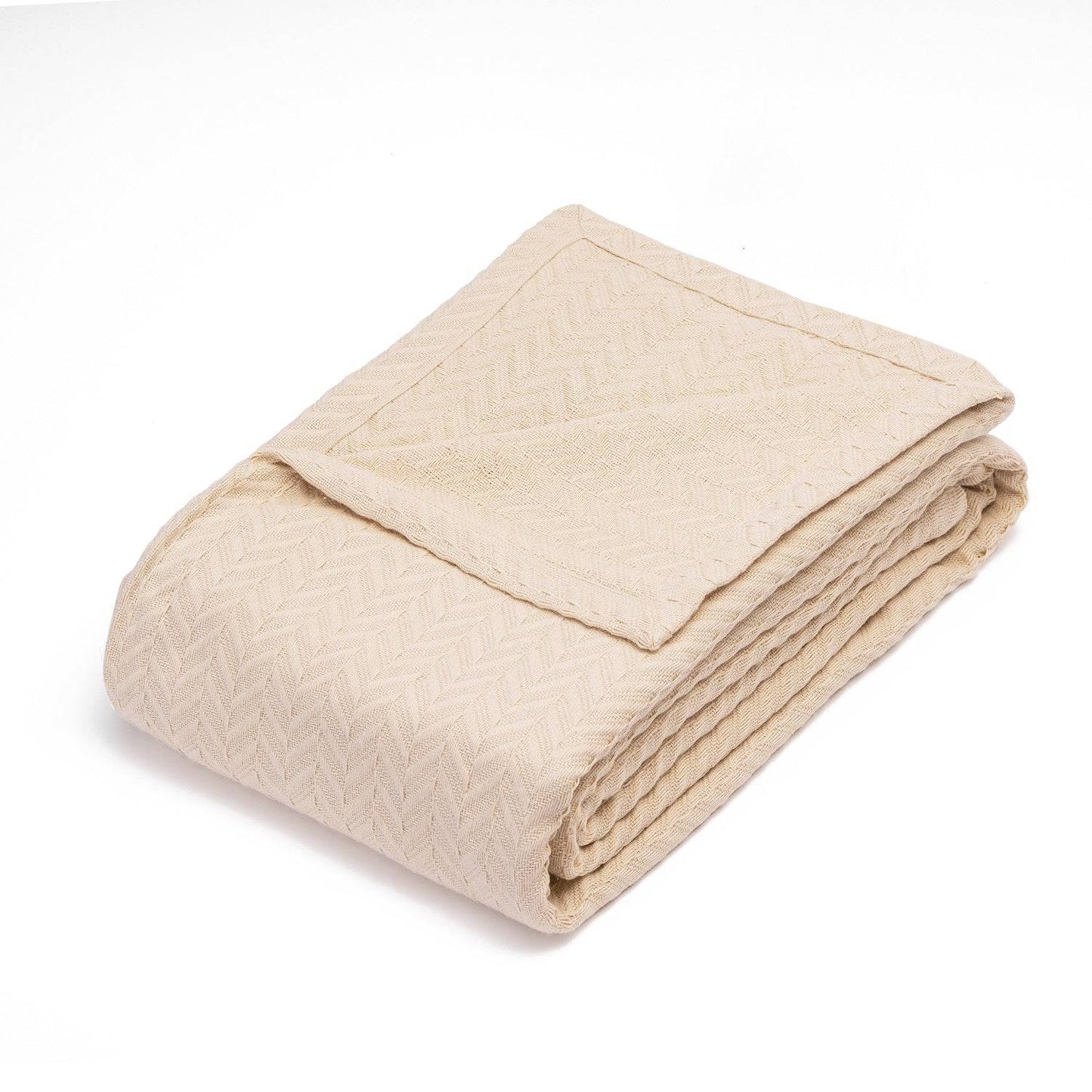 Herringbone Cotton Blanket - 100% Organic Cotton Herringbone Weave