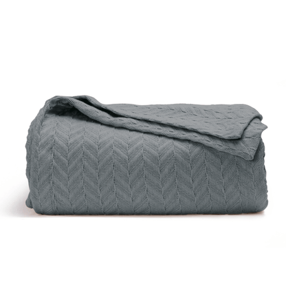 Herringbone Cotton Blanket - 100% Organic Cotton Herringbone Weave