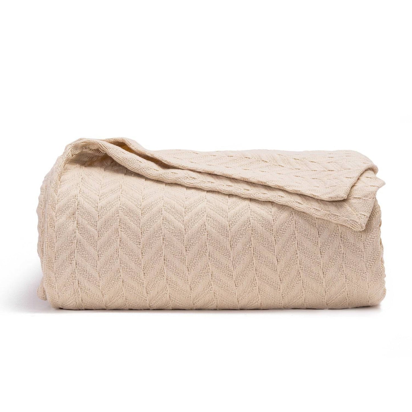 Herringbone Cotton Blanket - 100% Organic Cotton Herringbone Weave