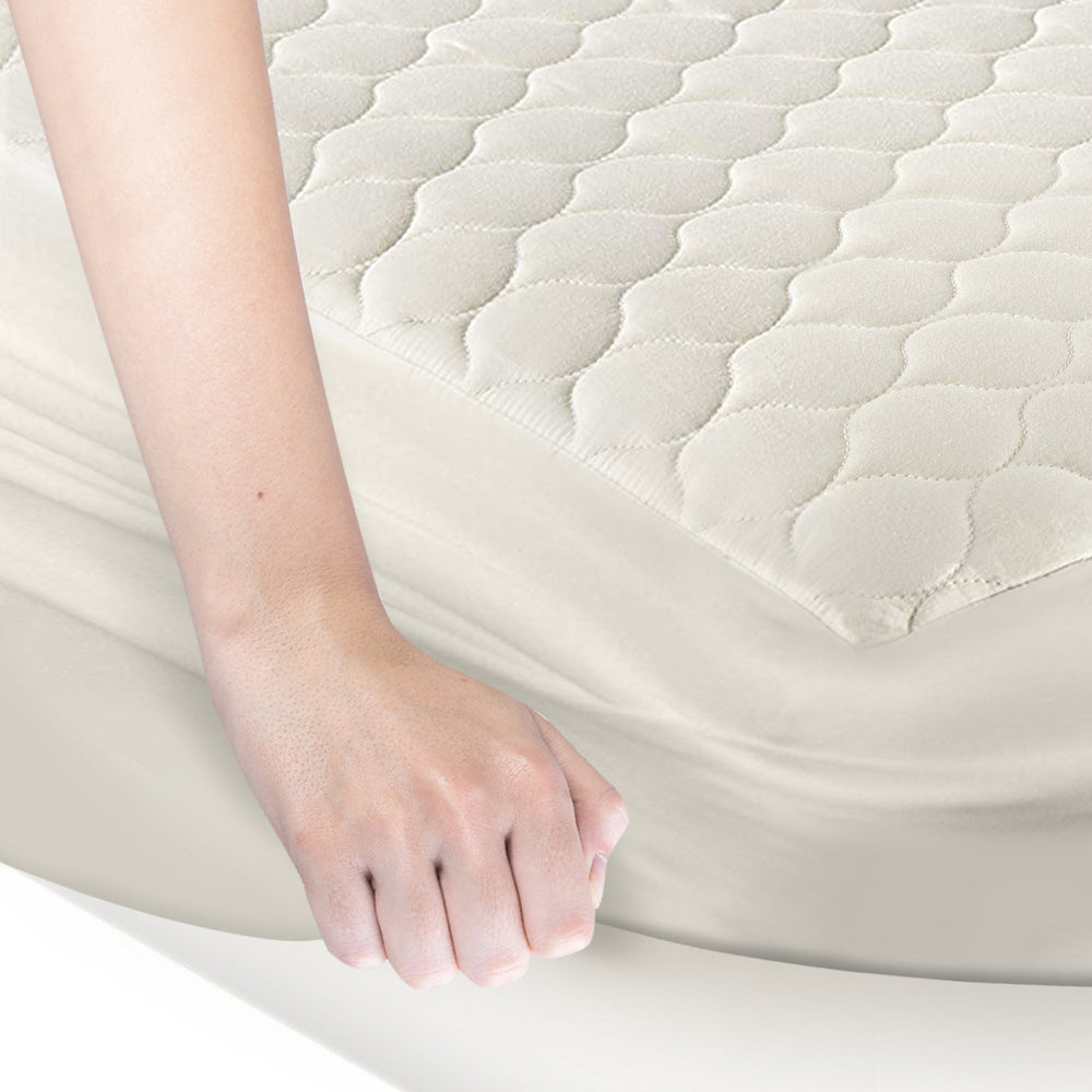 Organic Cotton Quilted Mattress Pad Protector - 100% Organic Cotton - Quahog Bay Bedding