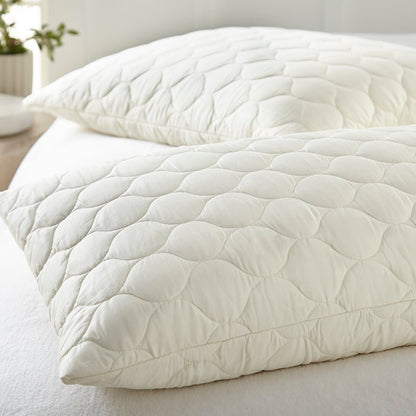 Organic Cotton Quilted Pillow Protectors - 100% Organic Cotton - Quahog Bay Bedding