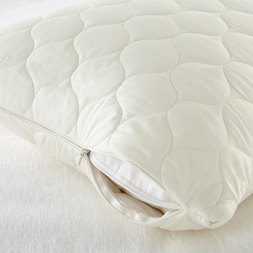 Organic Cotton Quilted Pillow Protectors - 100% Organic Cotton - Quahog Bay Bedding