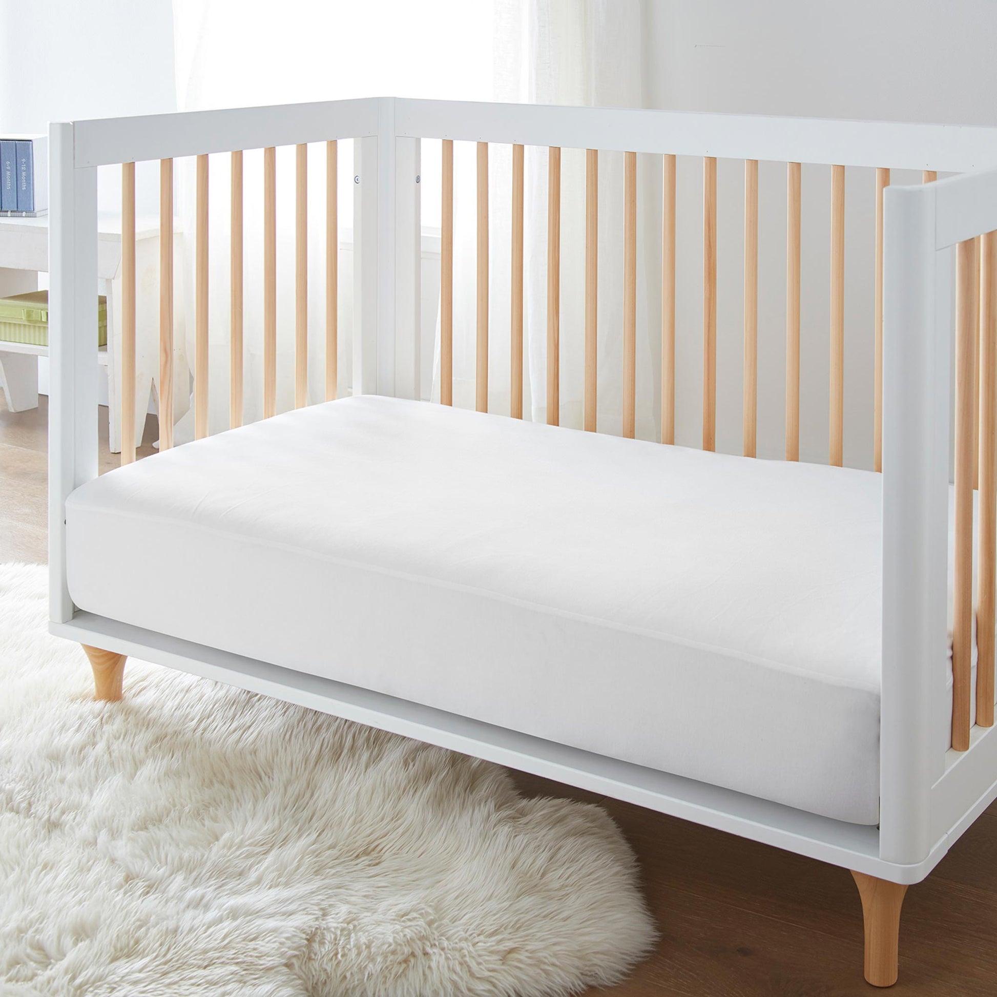 Organic Waterproof Pique Knit Crib Mattress Cover - Mattress Protectors - Quahog Bay Bedding